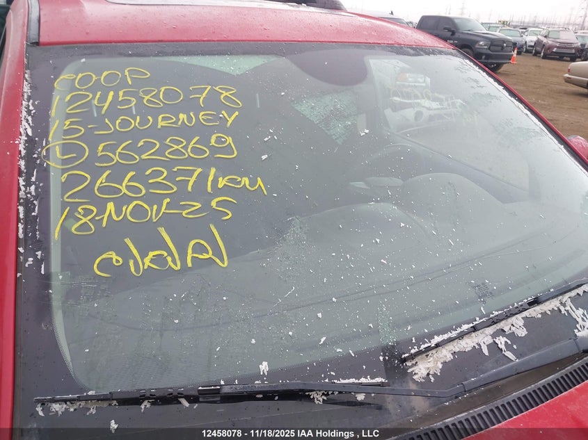 2015 Dodge Journey Sxt VIN: 3C4PDCCG3FT562869 Lot: 12458078