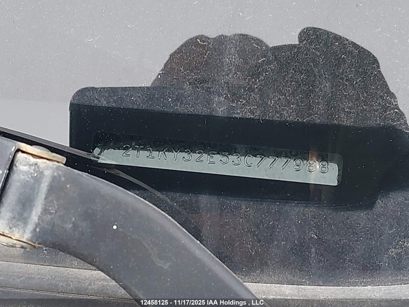 2003 Toyota Matrix Xrs VIN: 2T1KY32E53C777988 Lot: 12458125