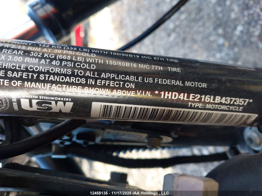 2020 Harley-Davidson Xl883 N VIN: 1HD4LE216LB437357 Lot: 12458135