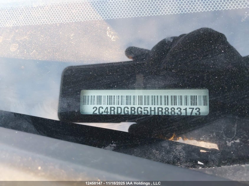 2017 Dodge Grand Caravan Se VIN: 2C4RDGBG5HR883173 Lot: 12458147