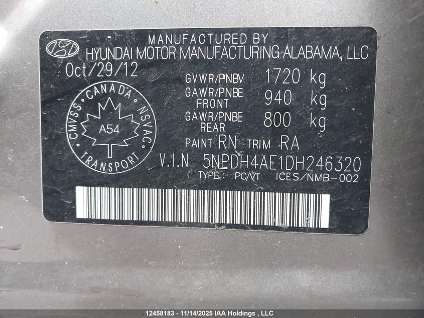 5NPDH4AE1DH246320 2013 HYUNDAI ELANTRA photo no. 18
