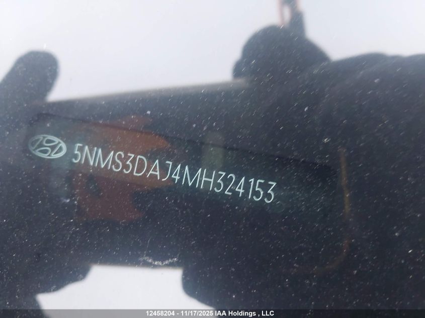 2021 Hyundai Santa Fe Preferred Awd VIN: 5NMS3DAJ4MH324153 Lot: 12458204