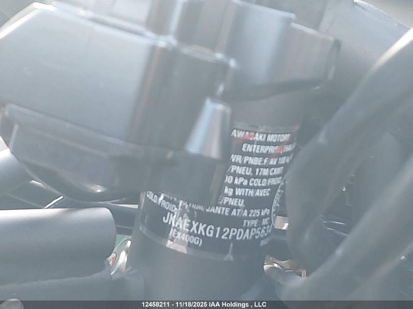 2023 Kawasaki Ex400 VIN: JKAEXKG12PDAP5634 Lot: 12458211