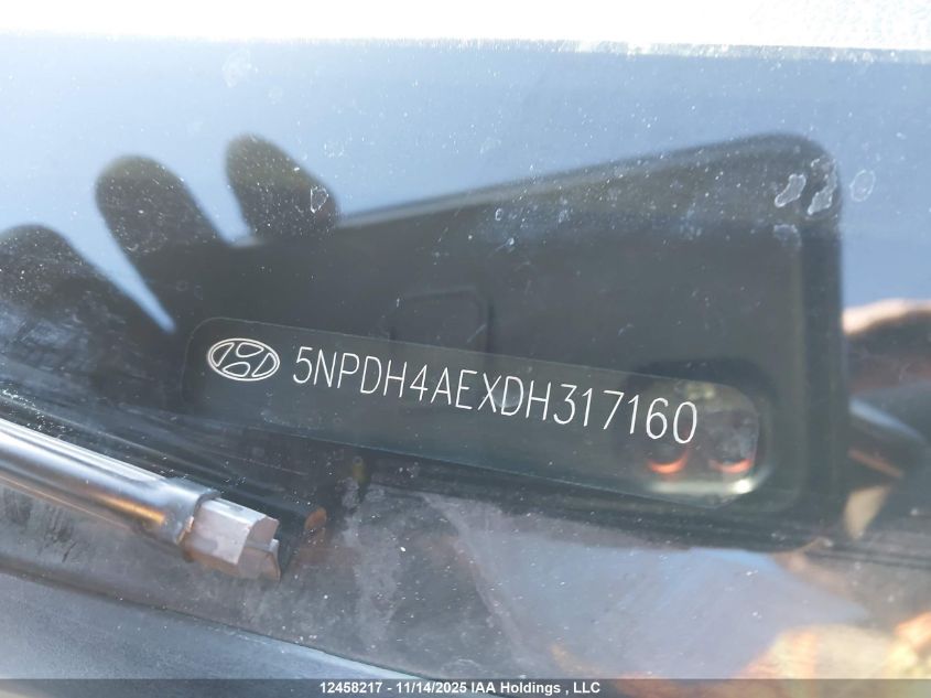 2013 Hyundai Elantra Gl VIN: 5NPDH4AEXDH317160 Lot: 12458217