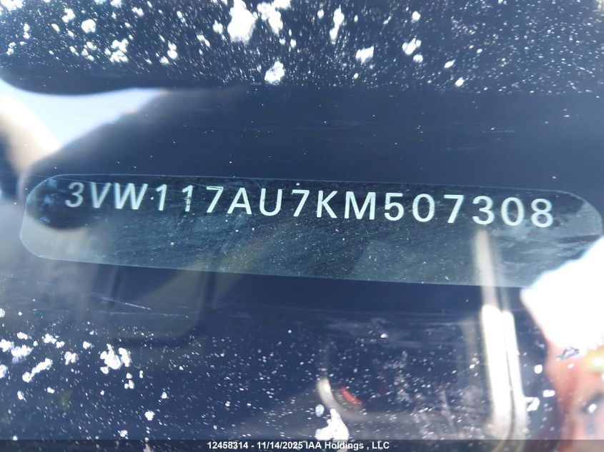 2019 Volkswagen Golf Sportwagen S VIN: 3VW117AU7KM507308 Lot: 12458314