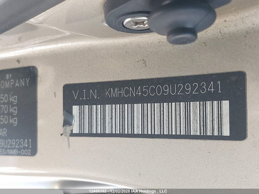 2009 Hyundai Accent VIN: KMHCN45C09U292341 Lot: 12458352