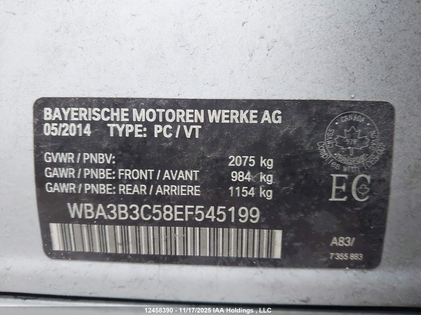 WBA3B3C58EF545199 2014 BMW 3ER photo no. 9