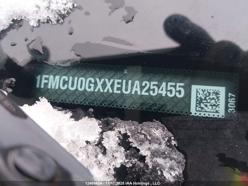 2014 Ford Escape Se VIN: 1FMCU0GXXEUA25455 Lot: 12458424