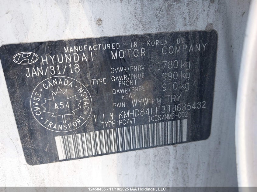 KMHD84LF3JU635432 2018 HYUNDAI ELANTRA photo no. 18