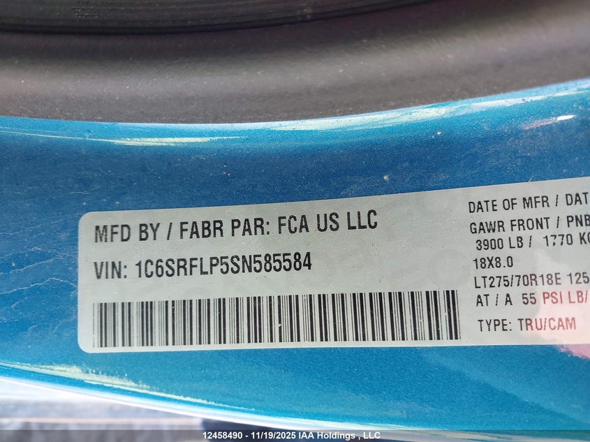 1C6SRFLP5SN585584 2025 RAM 1500 photo no. 9