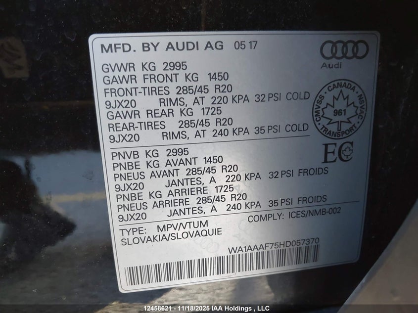 WA1AAAF75HD057370 2017 AUDI Q7 photo no. 18