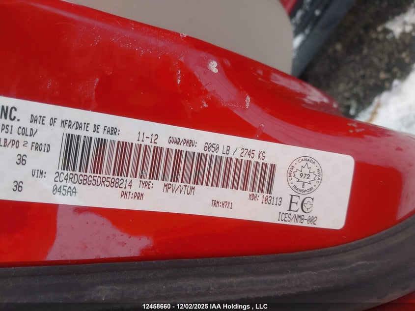 2C4RDGBG5DR588214 2013 DODGE CARAVAN photo no. 9
