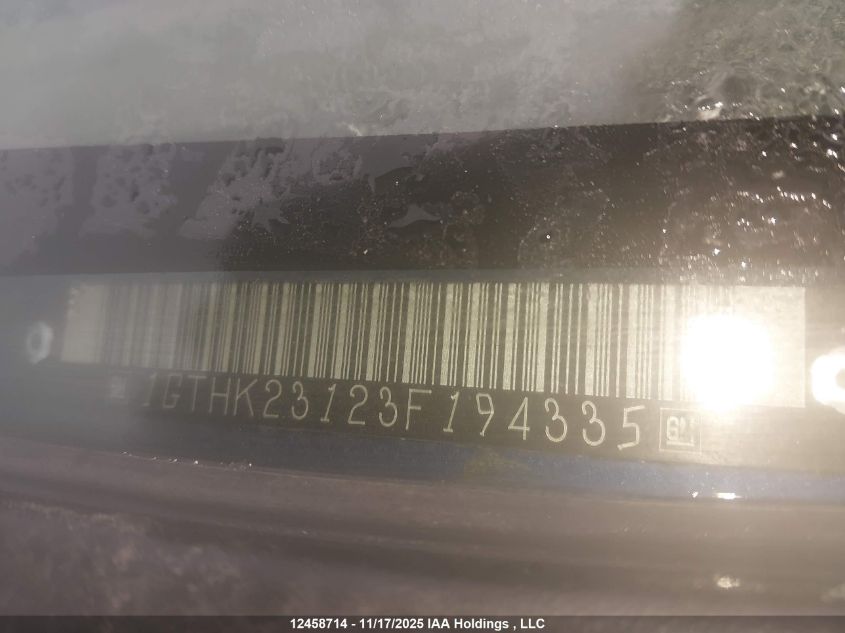 2003 GMC Sierra 2500Hd Sl/Sle/Slt VIN: 1GTHK23123F194335 Lot: 12458714
