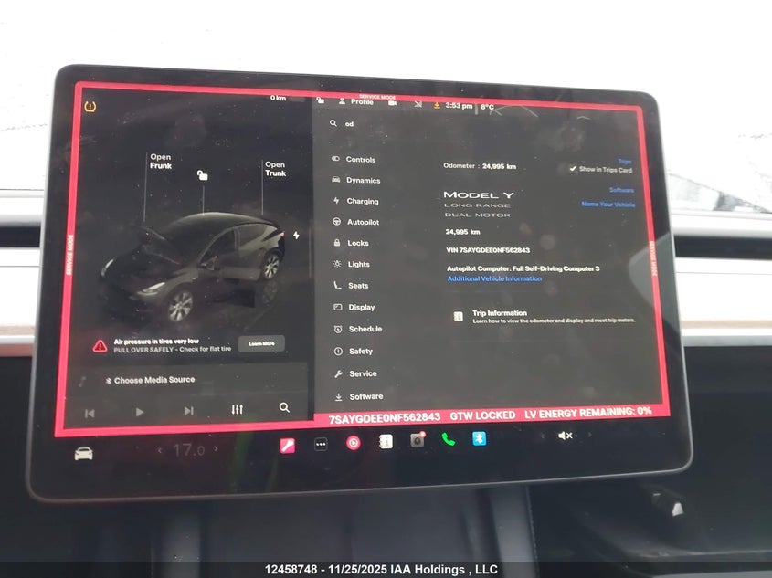 7SAYGDEE0NF562843 2022 TESLA MODEL Y photo no. 7
