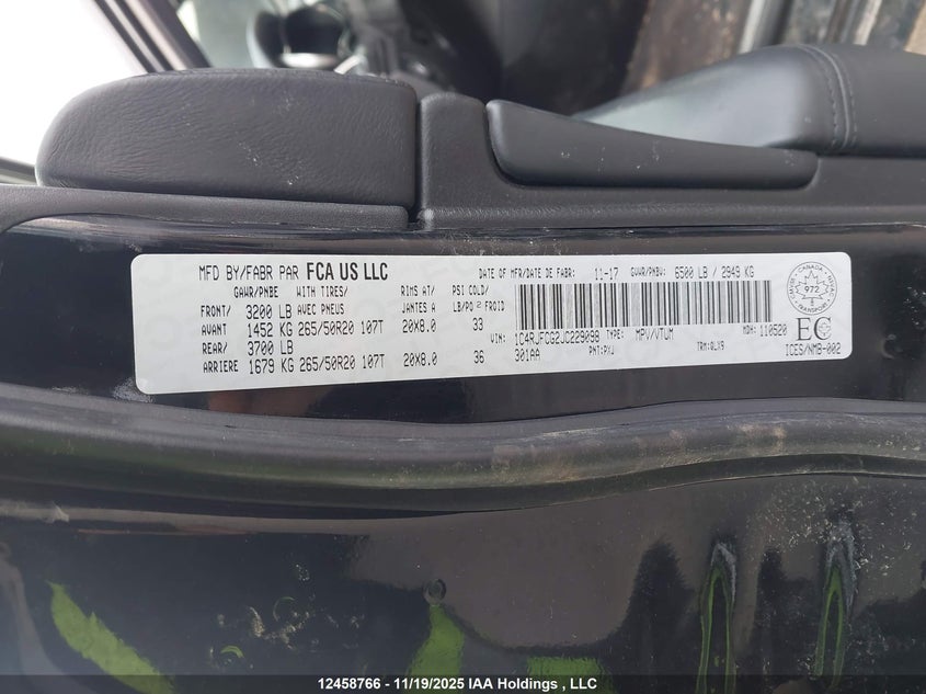 1C4RJFCG2JC229098 2018 JEEP GRAND CHEROKEE photo no. 9