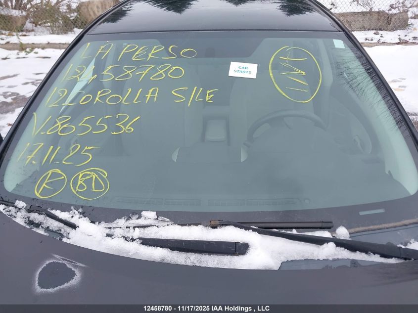 2012 Toyota Corolla S/Le VIN: 2T1BU4EE6CC805536 Lot: 12458780