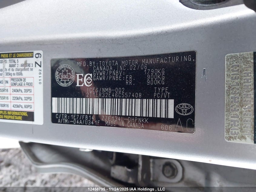 2006 Toyota Corolla Matrix Xr VIN: 2T1LR32E46C557408 Lot: 12458795