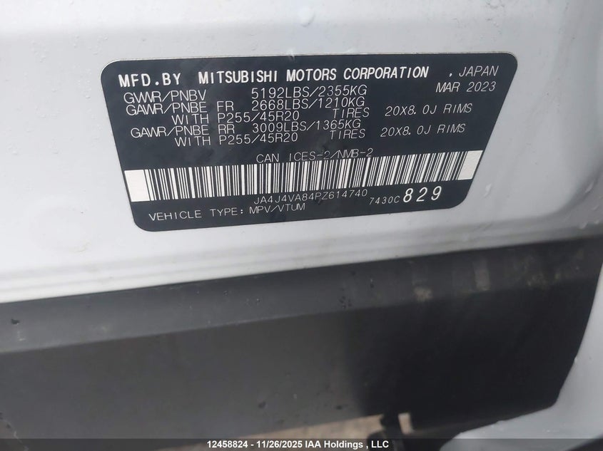 JA4J4VA84PZ614740 2023 MITSUBISHI OUTLANDER photo no. 9