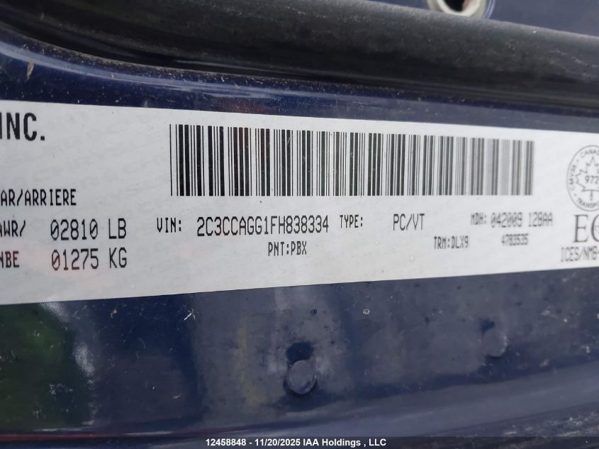 2015 Chrysler 300 S VIN: 2C3CCAGG1FH838334 Lot: 12458848