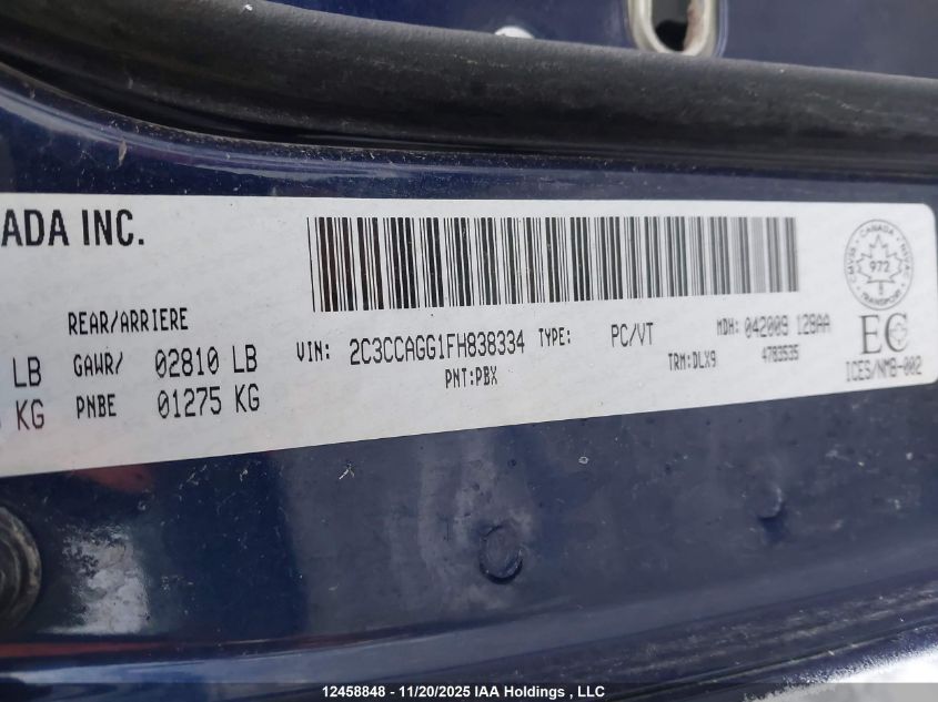 2015 Chrysler 300 S VIN: 2C3CCAGG1FH838334 Lot: 12458848