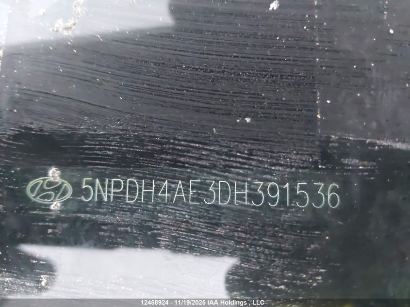 2013 Hyundai Elantra Gl VIN: 5NPDH4AE3DH391536 Lot: 12458924