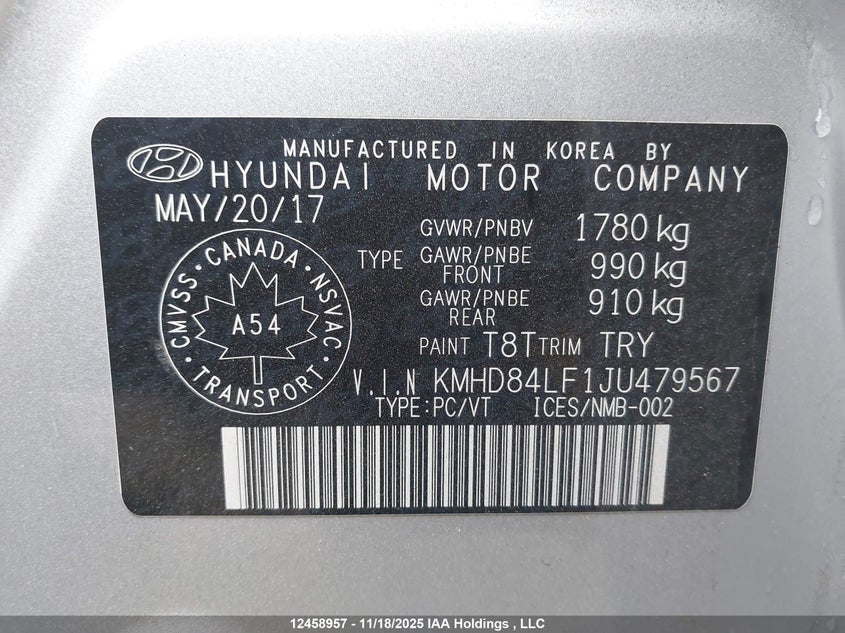 KMHD84LF1JU479567 2018 HYUNDAI ELANTRA photo no. 9