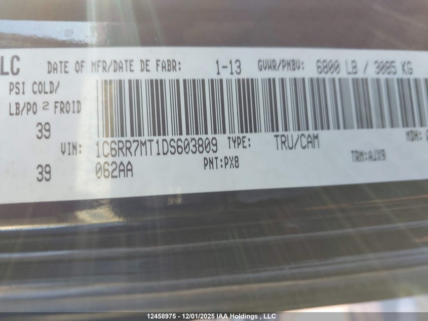 1C6RR7MT1DS603809 2013 RAM 1500 photo no. 9