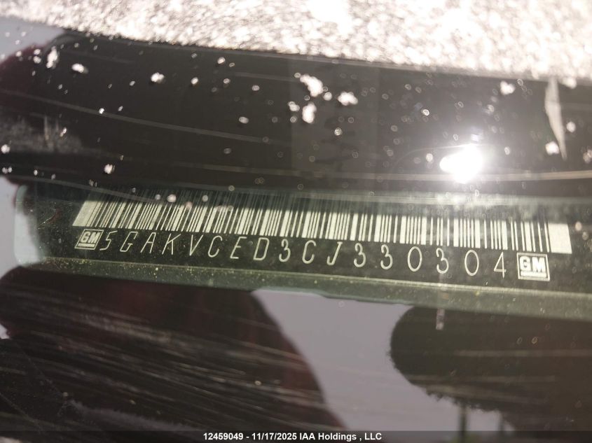 2012 Buick Enclave Leather VIN: 5GAKVCED3CJ330304 Lot: 12459049