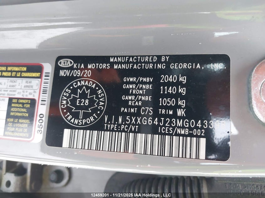 5XXG64J23MG043398 2021 KIA K5 photo no. 9