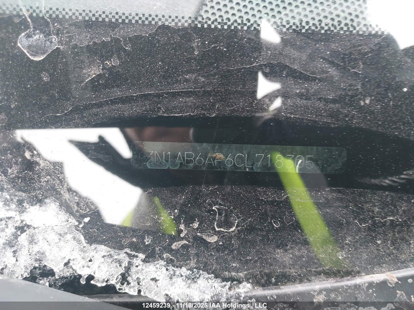 2012 Nissan Sentra 2.0/2.0S/Sr/2.0Sl VIN: 3N1AB6AP6CL718305 Lot: 12459239