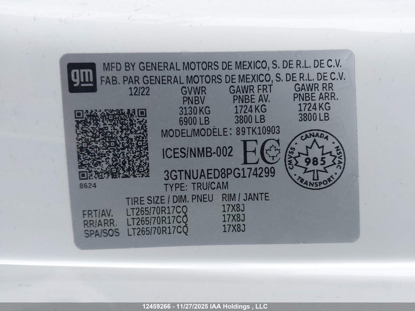 3GTNUAED8PG174299 2023 GMC SIERRA photo no. 9