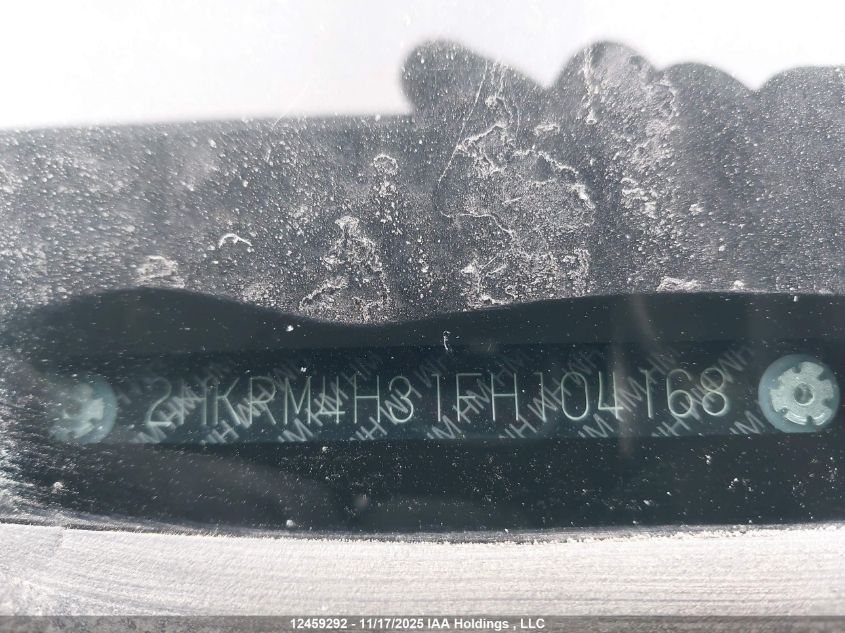 2015 Honda Cr-V Lx VIN: 2HKRM4H31FH104168 Lot: 12459292