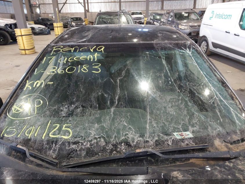 2017 Hyundai Accent L VIN: KMHCT5AE7HU360183 Lot: 12459297