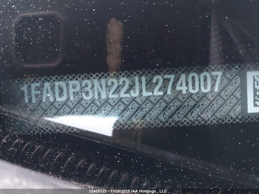 2018 Ford Focus Titanium VIN: 1FADP3N22JL274007 Lot: 12459322