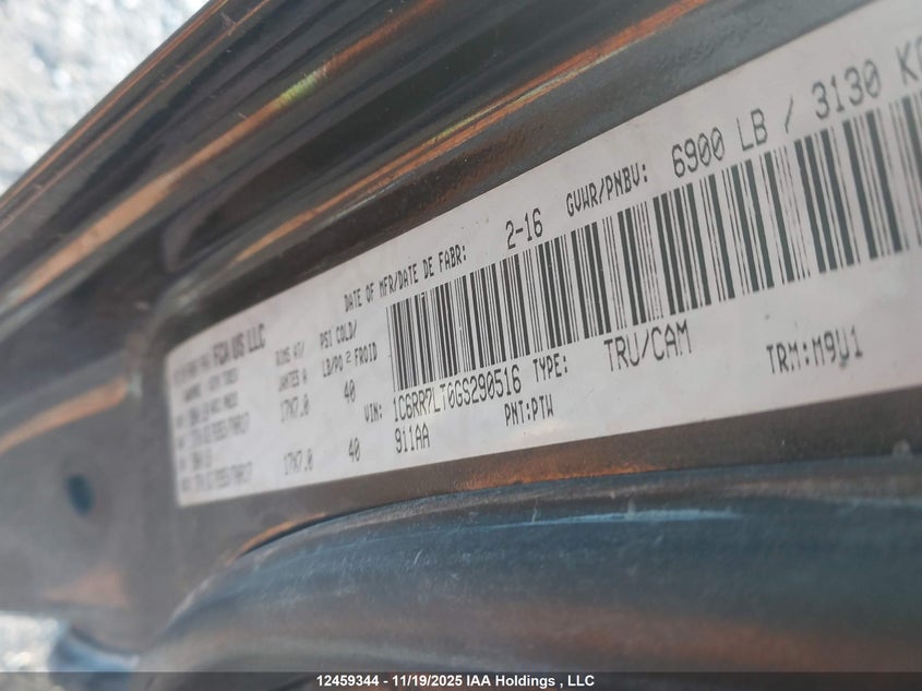 1C6RR7LT0GS290516 2016 RAM 1500 photo no. 9