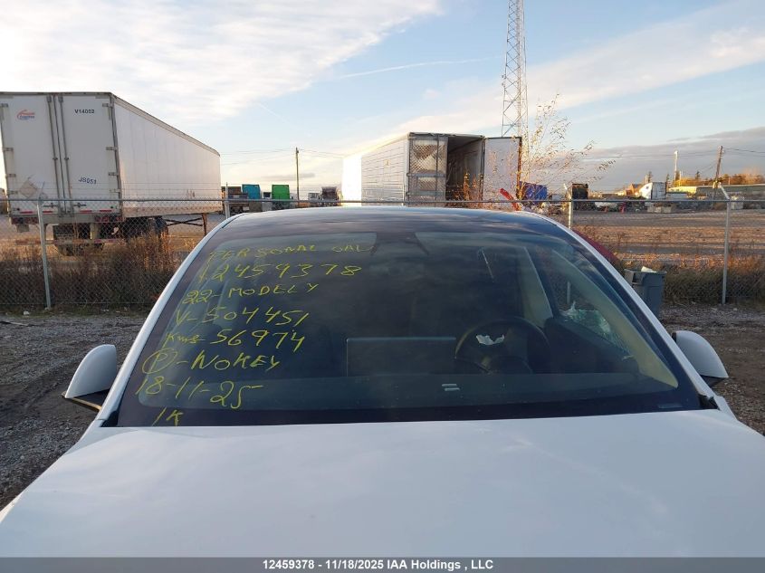 2022 Tesla Model Y VIN: 7SAYGDEE1NF504451 Lot: 12459378