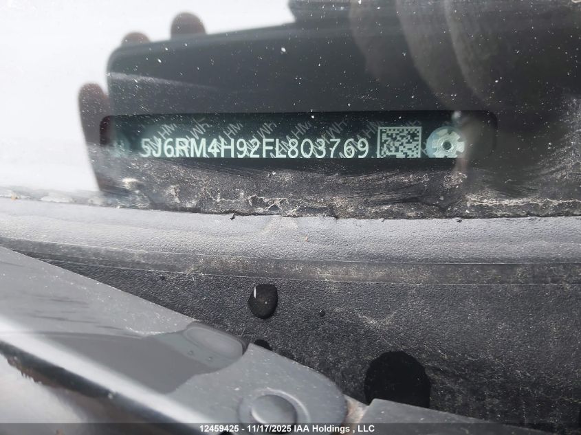 2015 Honda Cr-V Touring VIN: 5J6RM4H92FL803769 Lot: 12459425