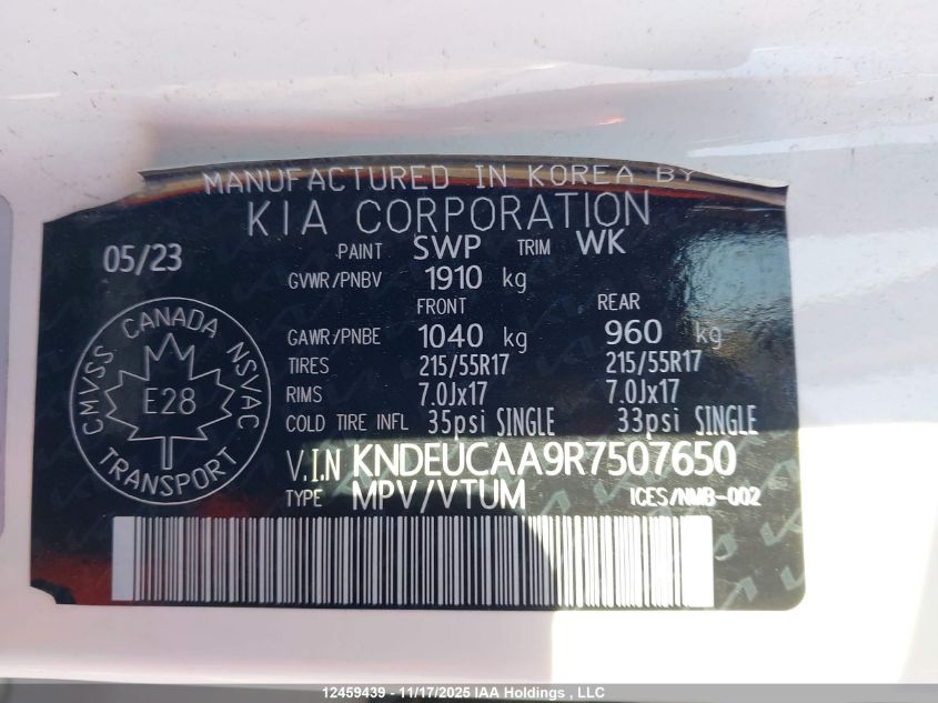 2024 Kia Seltos S VIN: KNDEUCAA9R7507650 Lot: 12459439