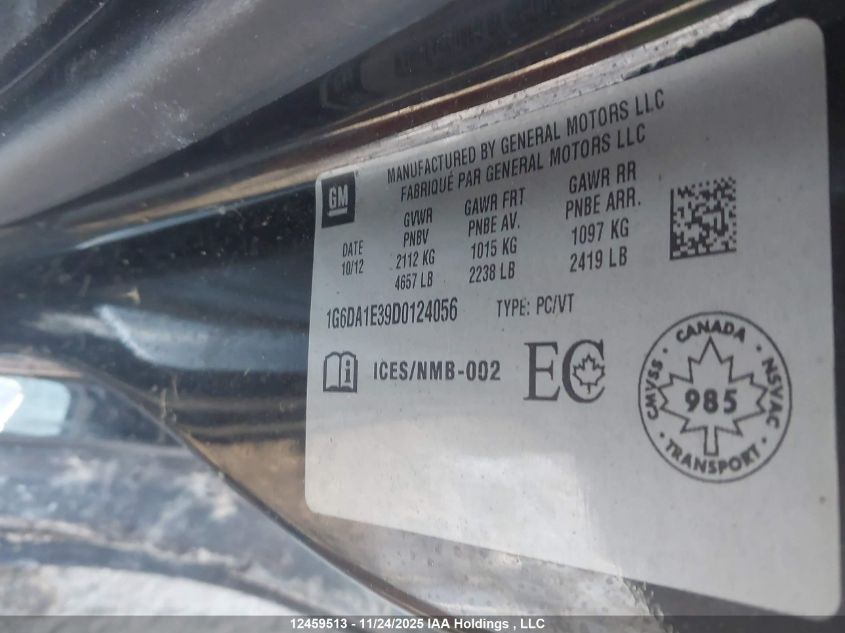 2013 Cadillac Cts VIN: 1G6DA1E39D0124056 Lot: 12459513