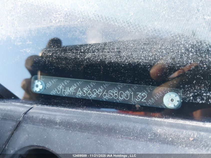 2006 Honda Civic Hybrid VIN: JHMFA36296S800132 Lot: 12459589