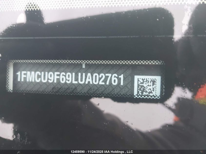 2020 Ford Escape S VIN: 1FMCU9F69LUA02761 Lot: 12459590