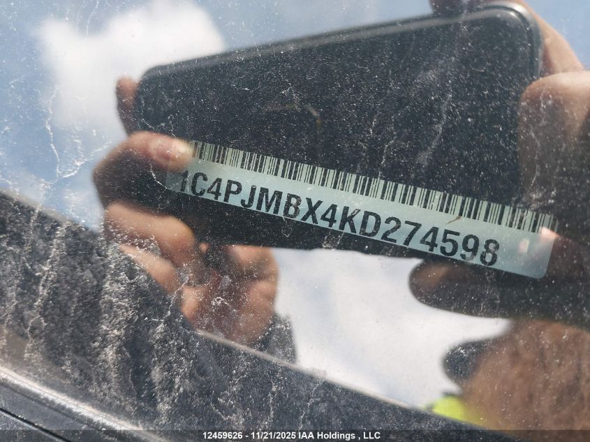 2019 Jeep Cherokee Trailhawk VIN: 1C4PJMBX4KD274598 Lot: 12459626