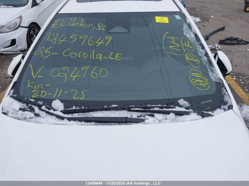 2025 Toyota Corolla Le/Se VIN: JTDBDMHEXS3024960 Lot: 12459649