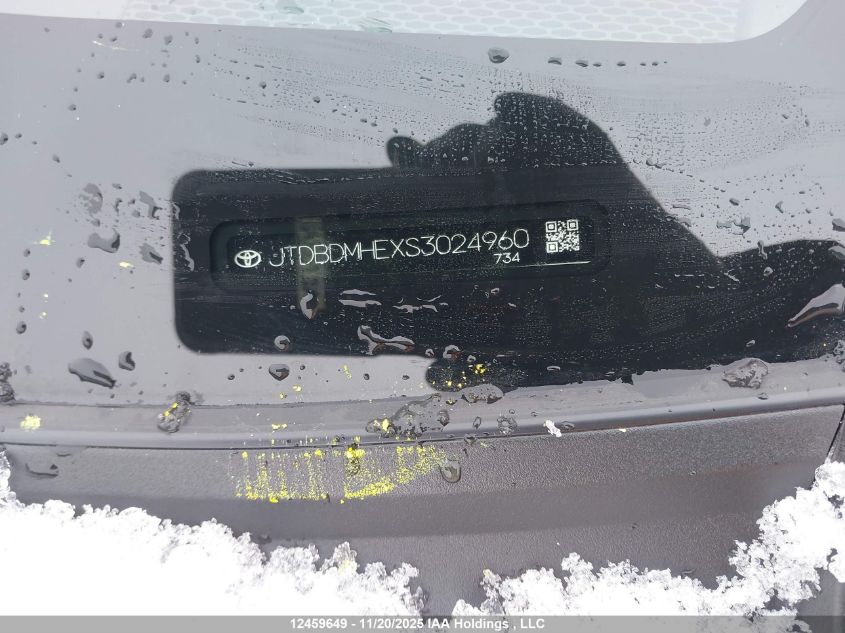2025 Toyota Corolla Le/Se VIN: JTDBDMHEXS3024960 Lot: 12459649