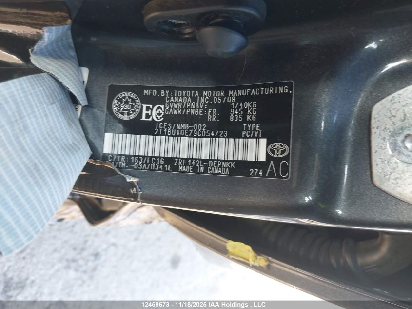 2009 Toyota Corolla S/Le/Xle VIN: 2T1BU40E79C054723 Lot: 12459673