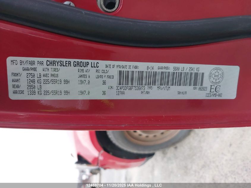 2015 Dodge Journey VIN: 3C4PDDFG6FT536073 Lot: 12459704