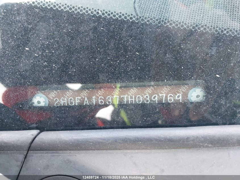 2007 Honda Civic Dx VIN: 2HGFA16377H039769 Lot: 12459724