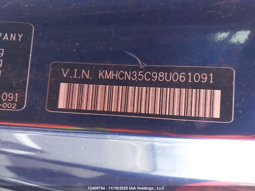 2008 Hyundai Accent VIN: KMHCN35C98U061091 Lot: 12459754