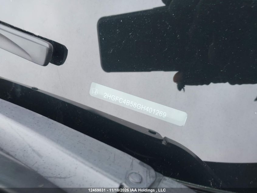 2016 Honda Civic Lx VIN: 2HGFC4B58GH401269 Lot: 12459831