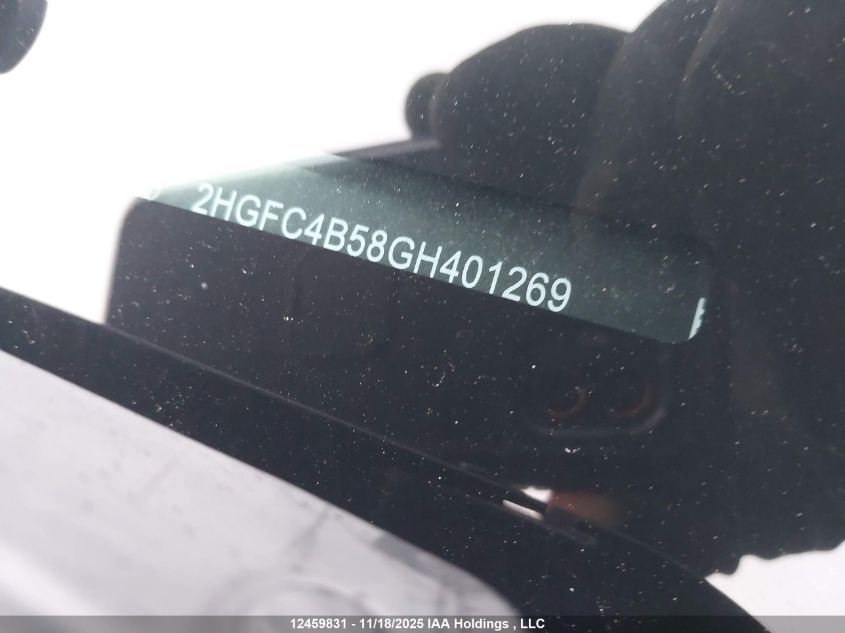 2016 Honda Civic Lx VIN: 2HGFC4B58GH401269 Lot: 12459831